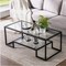 Side End Table Shelf Living RoomOffice Furniture Modern Metal Glass Coffee Table